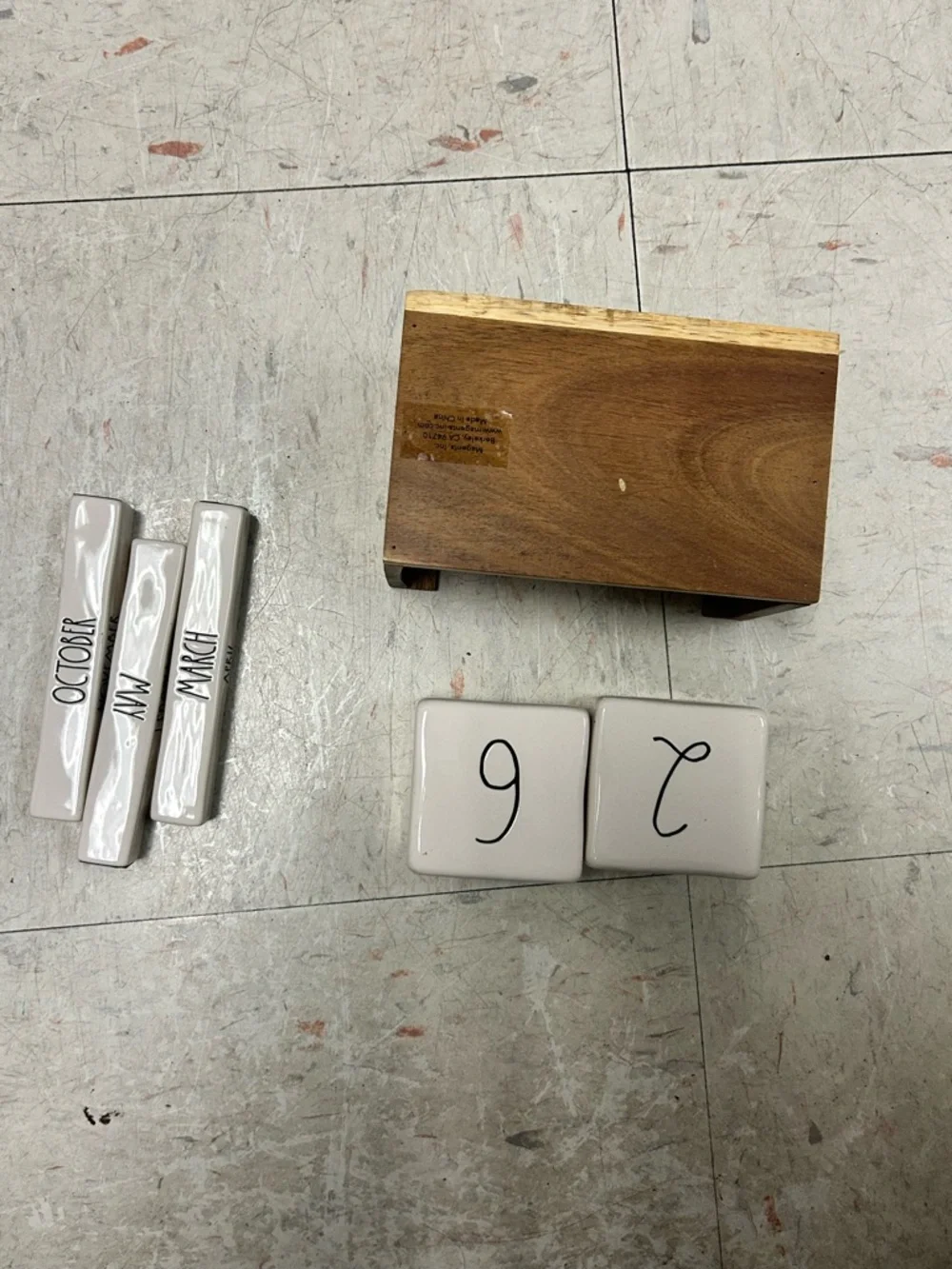 Rae Dunn Perpetual Desk Calendar | Farmhouse Wood Block Calendar | Magenta - Picture 8 of 11